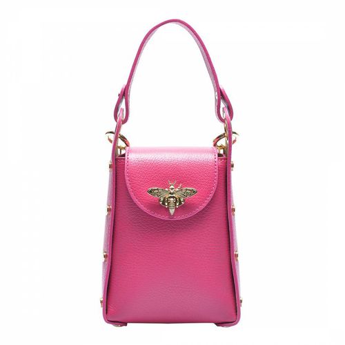 Pink Leather Phone Bag - Mangotti - Modalova