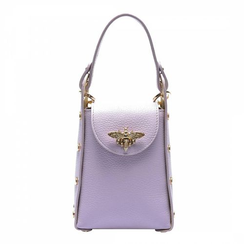 Lilac Leather Phone Bag - Mangotti - Modalova