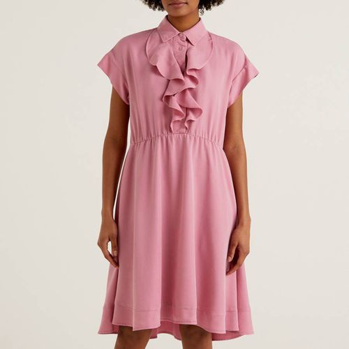 Pink Button Through Ruffled Dress - United Colors of Benetton - Modalova