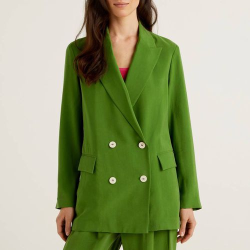 Green Double Breasted Jacket - United Colors of Benetton - Modalova