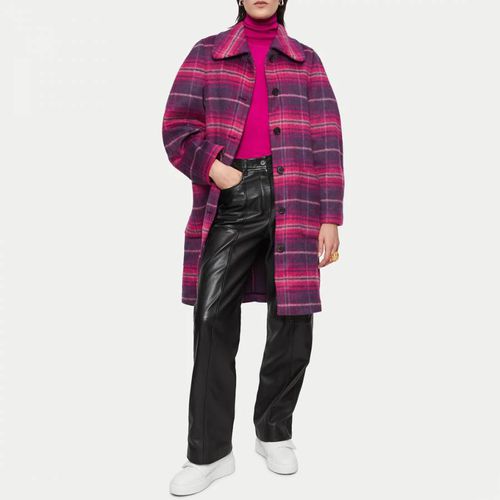 Pink Check Wool Blend Coat - Jigsaw - Modalova