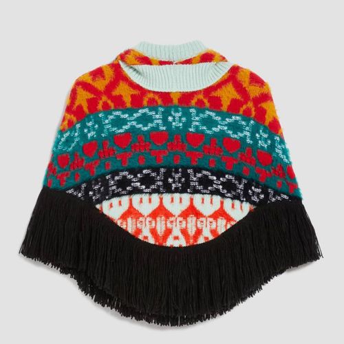 Pattern Abbracci Wool Blend Poncho - Max&Co. - Modalova