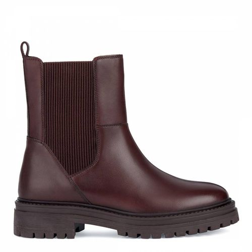 Burgundy Iridea Leather Ankle Boots - Geox - Modalova