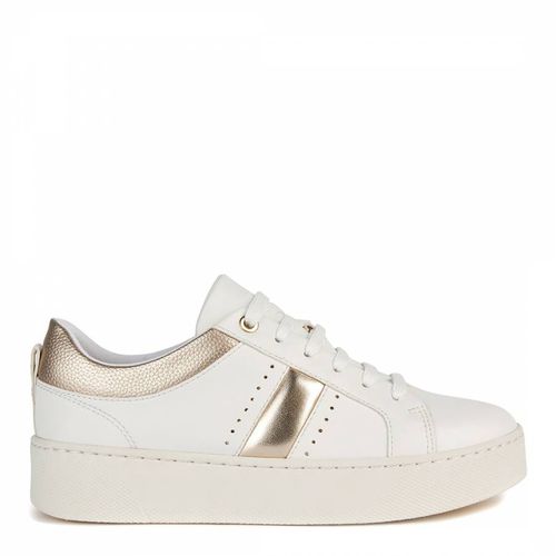 White/Gold Skyely Leather Trainers - Geox - Modalova