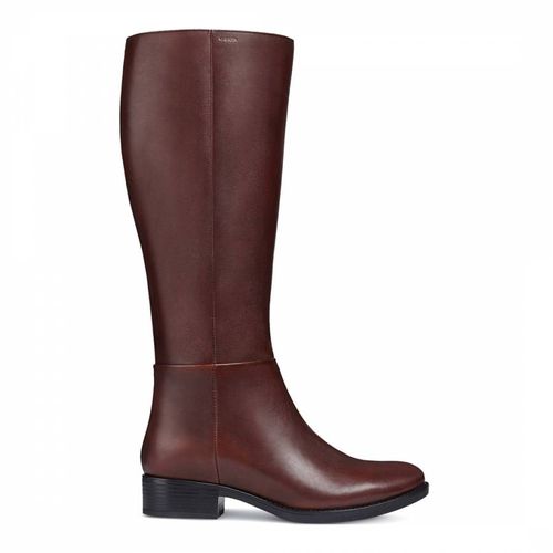 Brown Felicity Leather Long Boots - Geox - Modalova