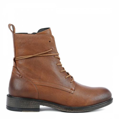 Brown Catria Leather Ankle Boots - Geox - Modalova