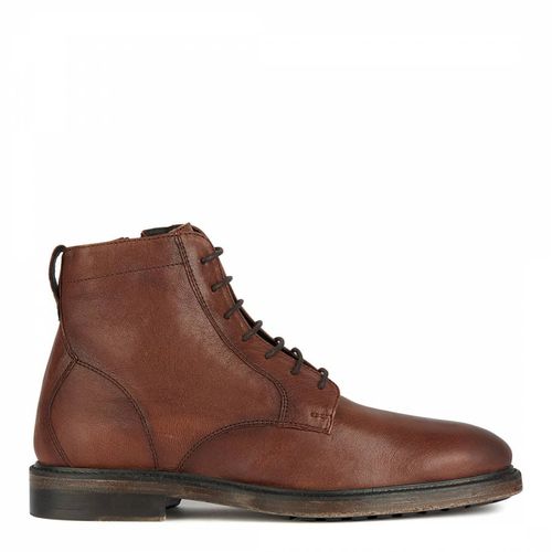 Brown Aurelio Leather Ankle Boots - Geox - Modalova