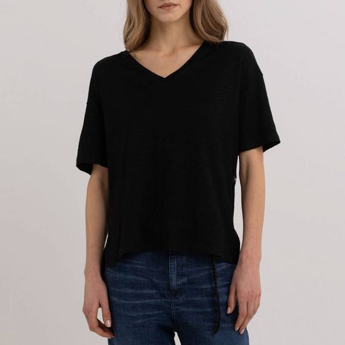 Black Stretch Linen T-Shirt - Replay - Modalova