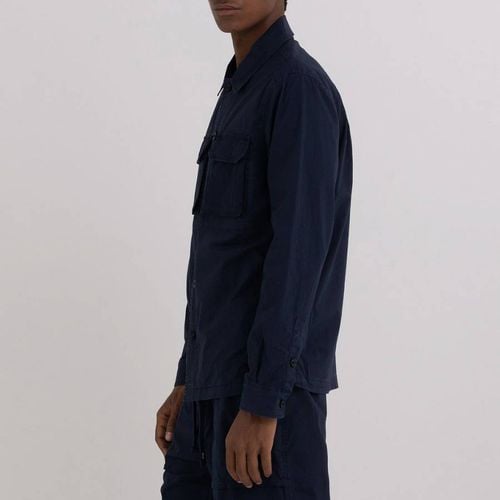 Navy Stretch Poplin Overshirt - Replay - Modalova