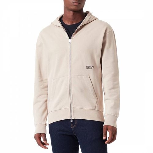 Taupe Full Zip Organic Cotton Hoodie - Replay - Modalova