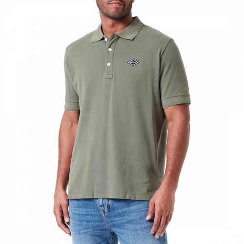 Sage Green Cotton Pique Polo Shirt - Replay - Modalova