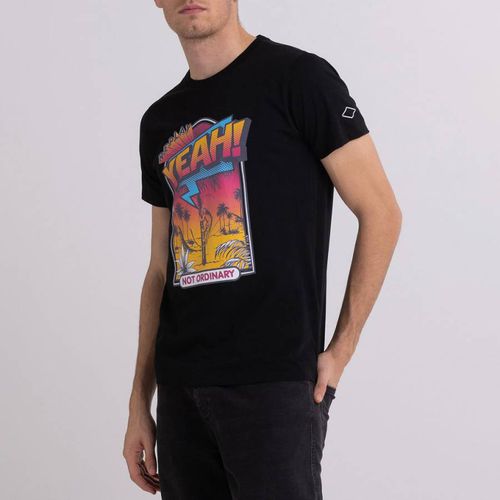 Black Pop Print Cotton T-Shirt - Replay - Modalova