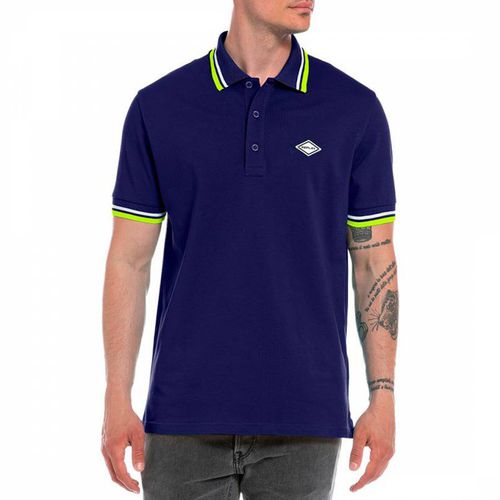 Blue Stretch Cotton Polo Shirt - Replay - Modalova