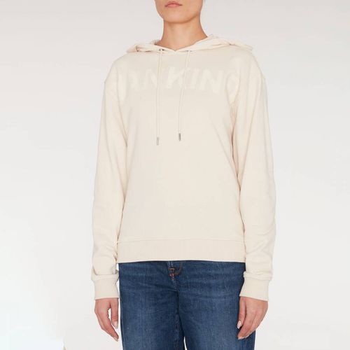 Cream Logo Graphic Cotton Hoodie - 7 For All Mankind - Modalova