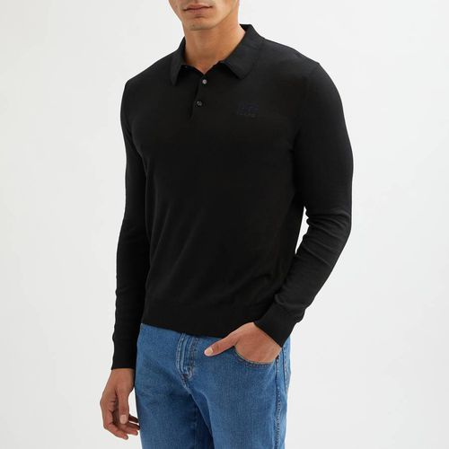 Black Long Sleeve Cotton Polo Shirt - Cavalli Class - Modalova