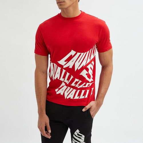 Red Logo Graphic Cotton T-Shirt - Cavalli Class - Modalova