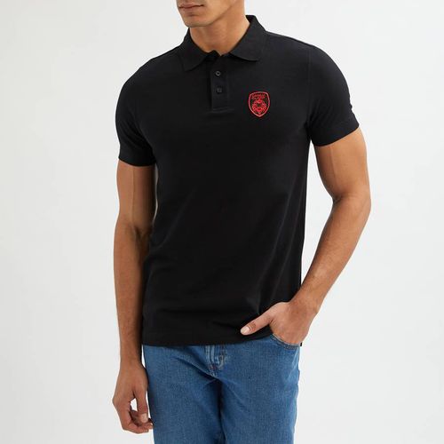 Black Logo Detail Cotton Polo Shirt - Cavalli Class - Modalova
