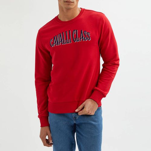 Red Logo Cotton Blend Sweatshirt - Cavalli Class - Modalova