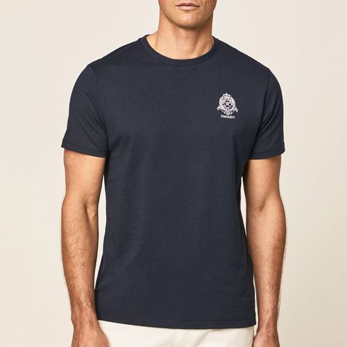 Navy Logo Graphic Cotton T-Shirt - Hackett London - Modalova
