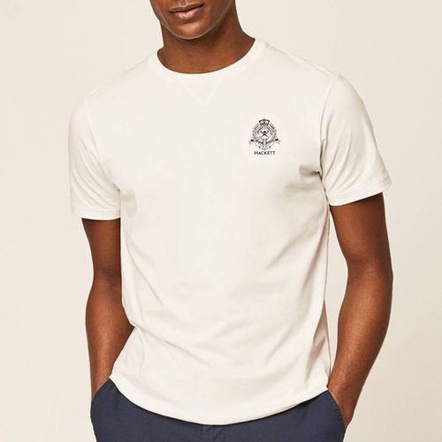 White Logo Graphic Cotton T-Shirt - Hackett London - Modalova