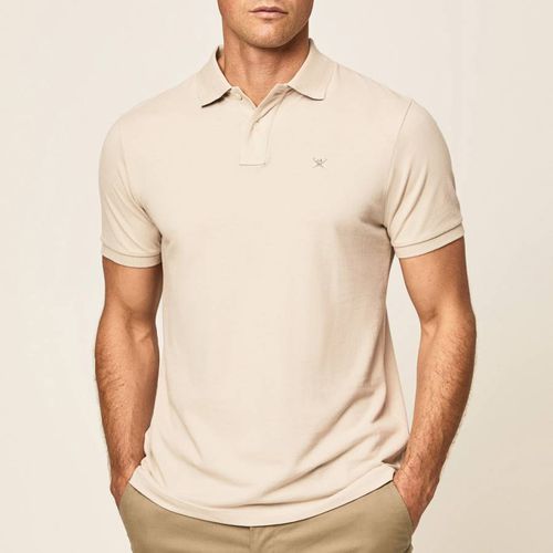 Sand Logo Collar Cotton Polo Shirt - Hackett London - Modalova