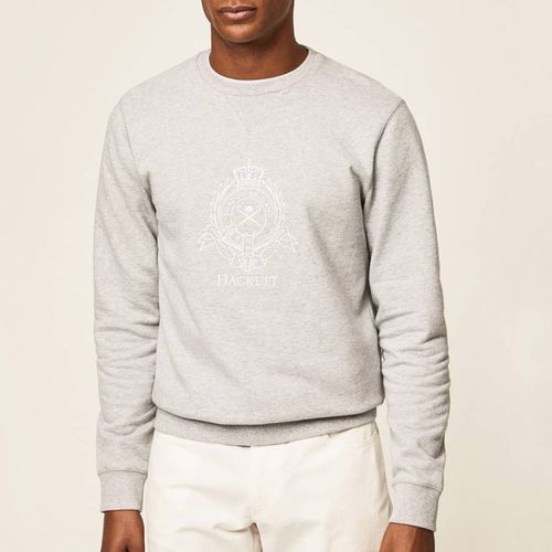 Light Grey Logo Cotton Sweatshirt - Hackett London - Modalova
