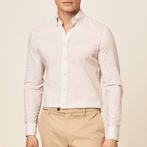 White Printed Cotton Shirt - Hackett London - Modalova