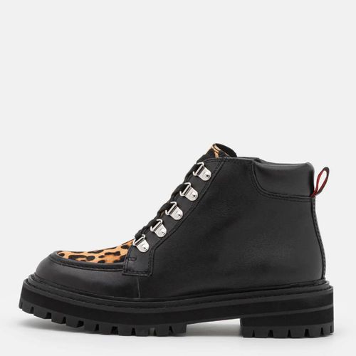 Black Leather Hiking Ankle Boots - Max&Co. - Modalova