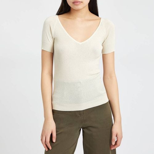 Cream Ribbed VNeck Top - Max&Co. - Modalova