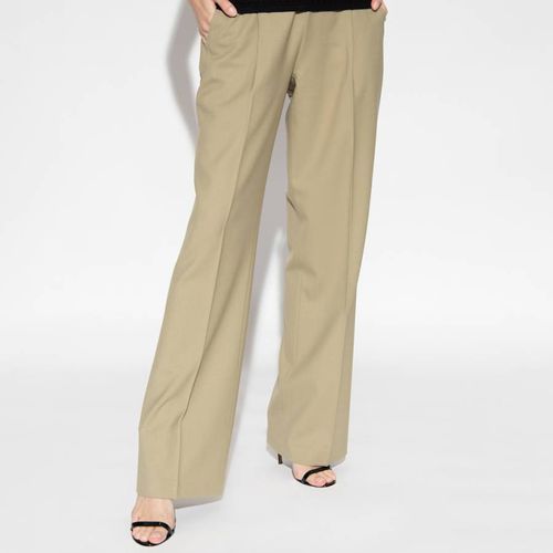 Tan Wide Leg Cotton Blend Suit Trousers - HELMUT LANG - Modalova