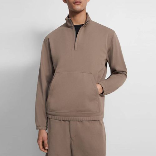 Taupe Reeve Half Zip Jumper - Theory - Modalova