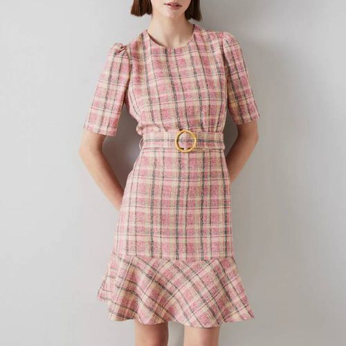 Pink Eliza Check Cotton Dress - L K Bennett - Modalova