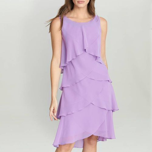 Purple Vesta Tiered Cocktail Dress - Gina Bacconi - Modalova