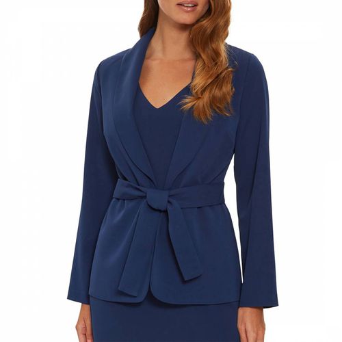 Navy Linete Crepe Tie Jacket - Gina Bacconi - Modalova