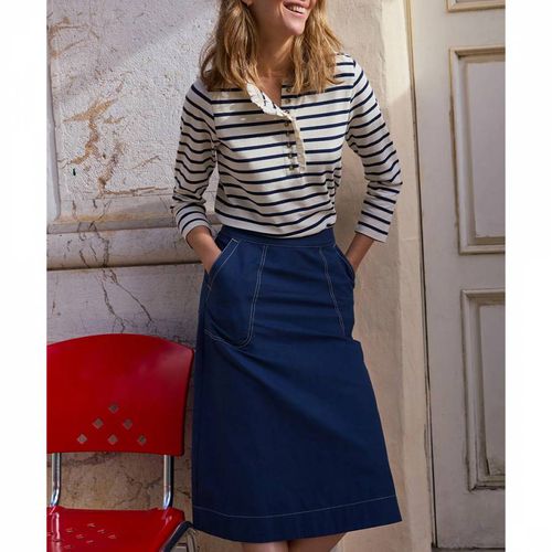 Navy Connie Linen Blend Skirt - Wyse - Modalova