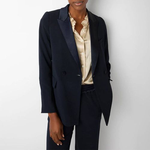 Navy Sadie Satin Tux Jacket - Wyse - Modalova