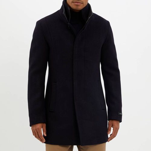 Navy Steinfield Wool Blend Coat - Gianni Feraud - Modalova