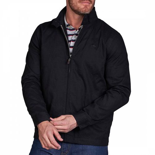 Black Cotton Harrington Jacket - Raging Bull - Modalova