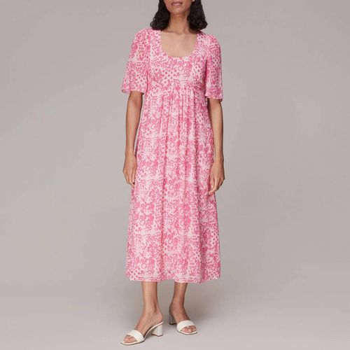 Pink Abstract Print Midi Dress - WHISTLES - Modalova