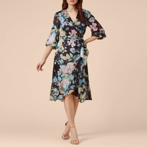 Multi Chiffon Floral Print Wrap Dress - Adrianna Papell - Modalova