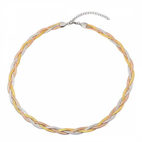 K Tri Color Woven Goddess Necklace - Liv Oliver - Modalova