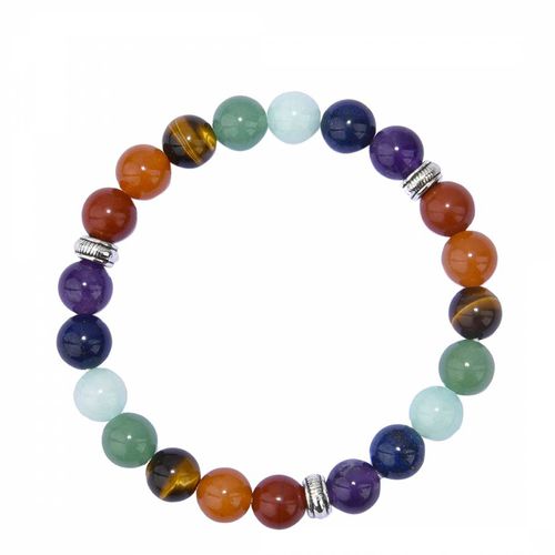 Silver & Multi Color Gemstone Bracelet - Stephen Oliver - Modalova