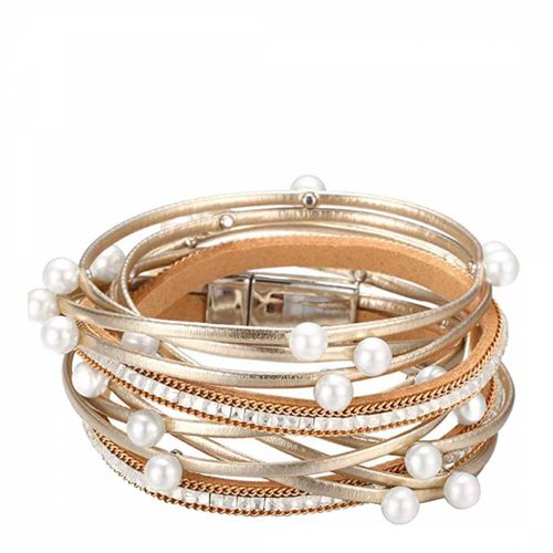 K Multi Pearl And Leather Bracelet - Chloe Collection by Liv Oliver - Modalova