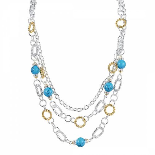 K Gold Two Tone Turquoise Necklace - Chloe Collection by Liv Oliver - Modalova
