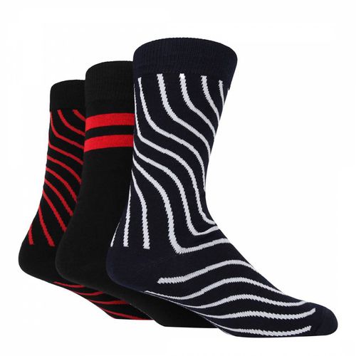 Red 3 Pack Wave Stripes Socks - Wild Feet - Modalova
