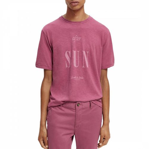 Pink Jersey Graphic Cotton T-Shirt - Scotch & Soda - Modalova