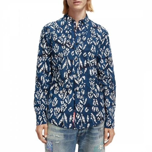 Blue Printed Cotton Shirt - Scotch & Soda - Modalova