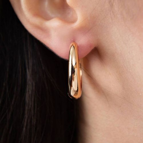 Gold Hoop Earrings - Elika - Modalova