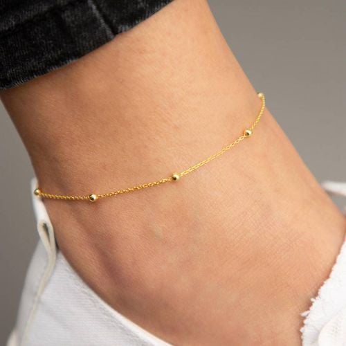 Gold Stud Anklet - Elika - Modalova