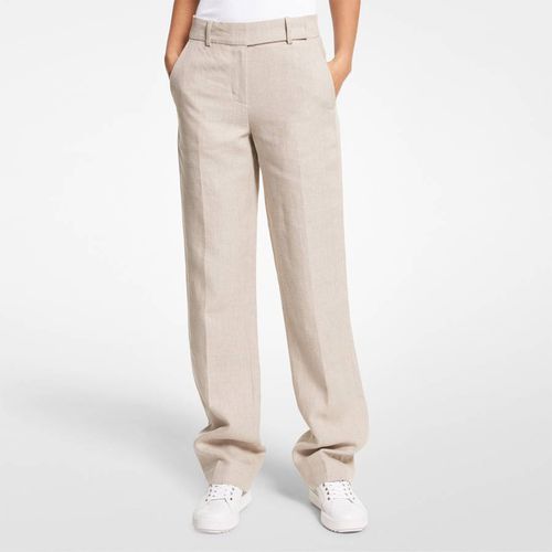 Beige Linen Straight Leg Trouser - Michael Kors - Modalova